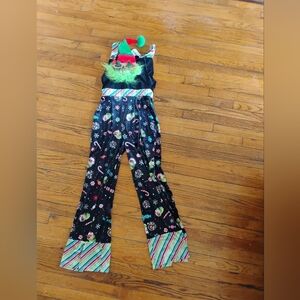 Festive Black and Green Jumpsuit